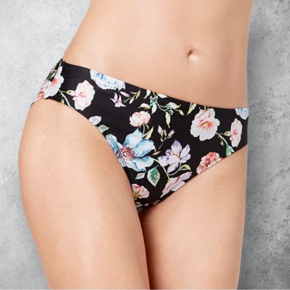 Kenneth Cole Reaction Black Multi Jardin Printed Bikini Bottoms - Picture 10 of 10